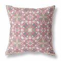 Homeroots 16 in. Paisley Indoor & Outdoor Throw Pillow Muted Magenta & Cream 414707